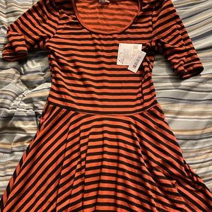 Lularoe NWT Nicole, Halloween black/orange stripe